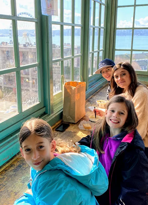 Enjoying some Pike Place Chowder