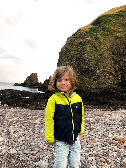 Toddler boy on North Sea Coast
