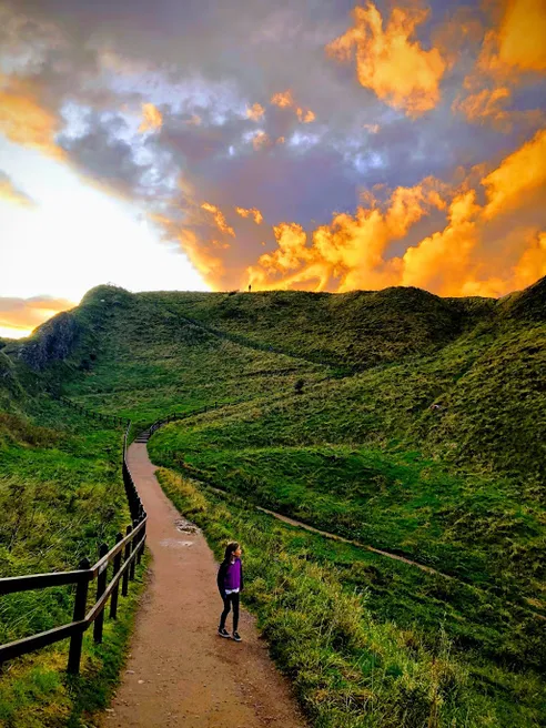 Views from Dunnottar Castle at Sunset