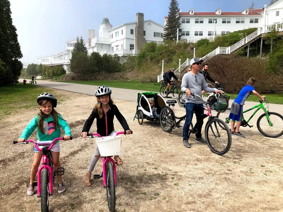 Family Bike Ride on Mackinac Island