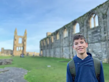 Teen boy at St. Andrews Cathedral