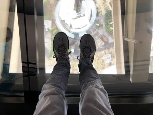 View from Space Needle Revolving Glass Floor