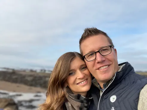 Close up of couple on Scottish Coast